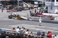 Top fuel dragster on the race track at the starting line