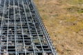 Top of a gabion stone cage.. Royalty Free Stock Photo