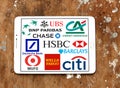 Top global banks icons and logos