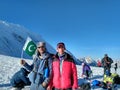 Top of Gondogoro pass 5400 m. Royalty Free Stock Photo