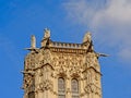 Top of medieval Saint-Jacques Tower, Paris, France, on a clear blue sky Royalty Free Stock Photo