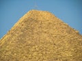 Top of the Great Pyramid of Giza also known as the Pyramid of Khufu or the Pyramid of Cheops. Giza pyramids, Egypt. Cairo - Giza. Royalty Free Stock Photo