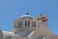 Top of Greek church, Santorini. Royalty Free Stock Photo