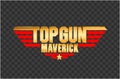 Top Gun Maverick golden typography icon PNG. Top Gun Maverick lettering