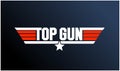 Top Gun typography icon with two colors