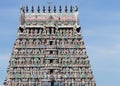 Top half Gopuram of the Kumbeswarar temple. Royalty Free Stock Photo