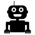 Top half of simple robot silhouette isolated on white. Droid icon Royalty Free Stock Photo