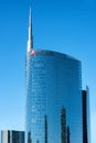 Top half of UniCredit building in Milan, Italy