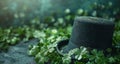 Top Hat and Clovers on the Ground