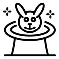 Top hat hoax rabbit icon, outline style Royalty Free Stock Photo