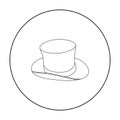 Top hat icon in outline style isolated on white. England country symbol.