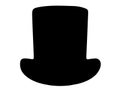 Top hat silhouette vector art white background