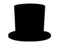 Top hat silhouette vector art white background