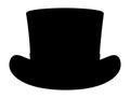 Top hat silhouette vector art white background