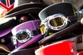 Top hat with ski goggles Royalty Free Stock Photo