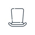 top hat vector icon isolated on white background. Outline, thin line top hat icon for website design and mobile, app development. Royalty Free Stock Photo