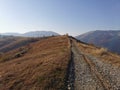 On the top of the hill, a view of the Trascau mountains Royalty Free Stock Photo