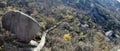 A pasthway through Mount Jiuhua, Nine Glorious Mountains Royalty Free Stock Photo