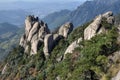 Top of the hills at Mount Jiuhua, Nine Glorious Mountains Royalty Free Stock Photo