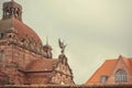 Top of the historical city houses with Staatstheater opera theater built in 1905 in Bavaria Royalty Free Stock Photo