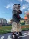 On Top of the Home Dugout, Screech, the Washington Nationals' Mascot, Ignites the Fans Before the Game