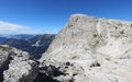 Top of the Italian mountain called CIMA ROSETTA in the Dolomites Royalty Free Stock Photo