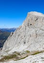 Top of the Italian mountain called CIMA ROSETTA in the Dolomites Royalty Free Stock Photo