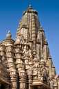 Top of Kandariya Mahadeva Temple, Khajuraho, India, UNESCO site Royalty Free Stock Photo