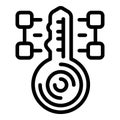 Top key point icon outline vector. Tick word
