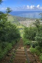 From the top of the Koko Head crater Hike on Oahu, Hawaii Royalty Free Stock Photo