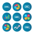 Top-level domains signs. Com, Eu, Net and Org. Royalty Free Stock Photo