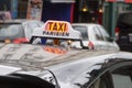 top light box on taxi in Paris Royalty Free Stock Photo