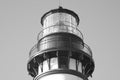 Top of lighthouse in black and white Royalty Free Stock Photo