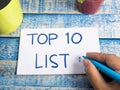Top 10 List, Motivational Words Quotes Concept