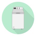 Top-loading washing machine flat icon with shadow Royalty Free Stock Photo