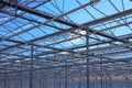 Top of the metal structure of a greenhouse