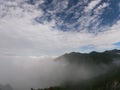 on top of a misty mountain Royalty Free Stock Photo