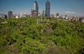 Top of modern architecture, parks and building in the centre of Mexico city Royalty Free Stock Photo