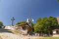 Top of mount amiata and the various repeaters and the cross Royalty Free Stock Photo