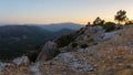 At the top of Mount Ardal in Castilla. The sun has just set. Royalty Free Stock Photo