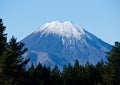 The top of the Mount Doom / Ngauruhoe covered in snow in New Zealand Royalty Free Stock Photo