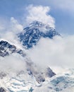 Top of Mount Everest with clouds from Kala Patthar Royalty Free Stock Photo