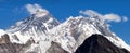 Mount Everest and Mount Lhotse Himalayas mountains Royalty Free Stock Photo