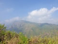 Top of mountain, clouds and sky