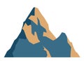 Top mountain peaks vector blue logo silhouette illustration.