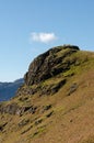 Top of a mountain Pike O\' Stickle - cliff hanging in Lake Distric, UK, England Royalty Free Stock Photo