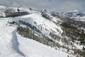 Top of the mountain in ski resort Royalty Free Stock Photo