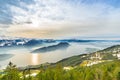 Top of the mountains view of the Swiss Alps Mountains and Lake Lucerne Royalty Free Stock Photo