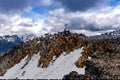 The top of the Mt. Blackcombe, BC. Everything broken down Royalty Free Stock Photo