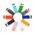 top with multi-color matchboxes on white with clipping path Royalty Free Stock Photo